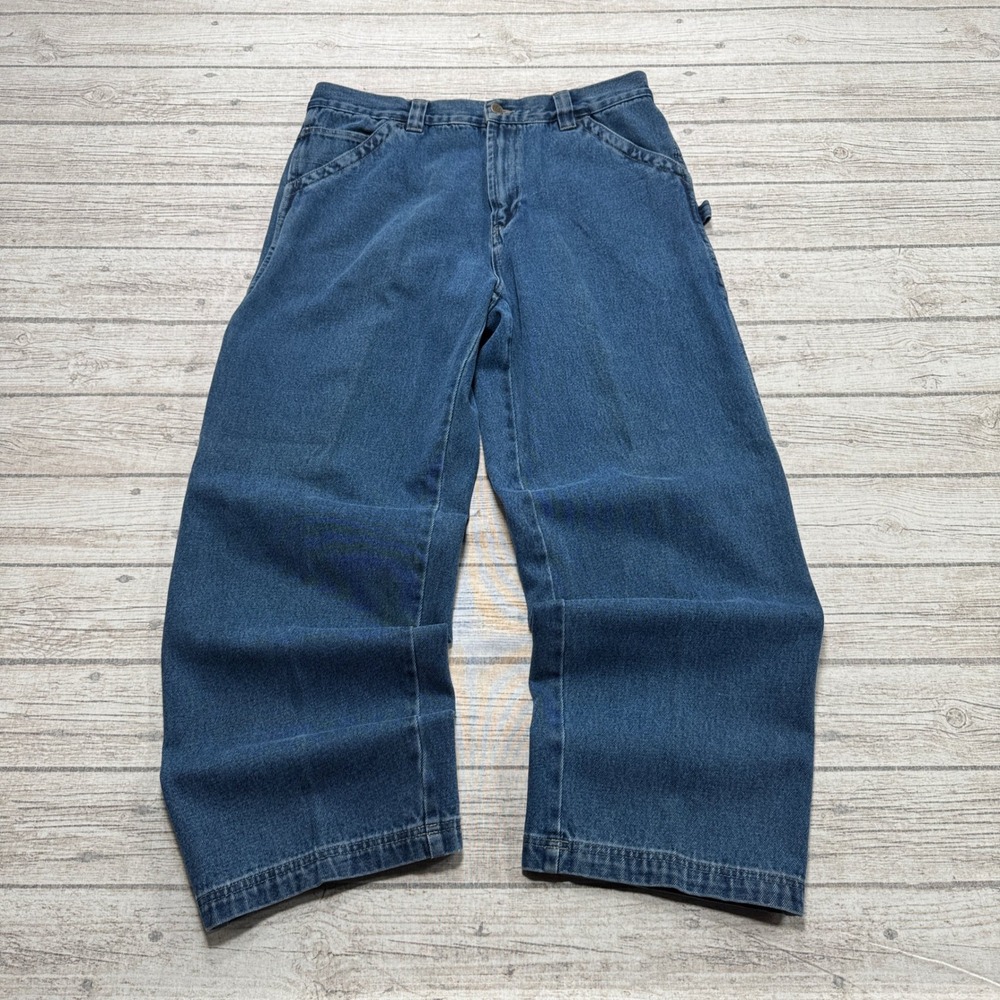 725 Originals Carpenter Jeans Men's 36x30 Blue Denim Loose Fit Utility Workwear